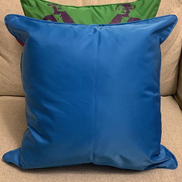 Coach Pillow Cases. Set of two. 17 x 17 inches. Pink/Blue and Purple/Green - Picture 7 of 16